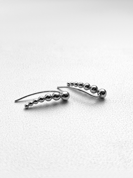 Earrings without inserts Silver 925° (rhodium) 001166