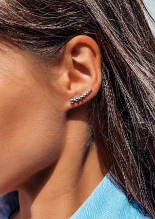 Сережки без вставок Срібло 925° (родій) 001166