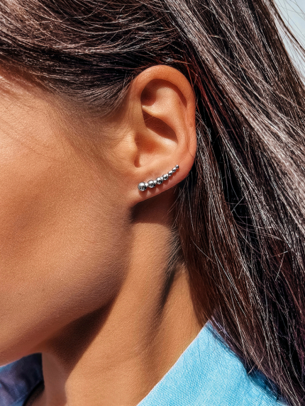 Earrings without inserts Silver 925° (rhodium) 001166