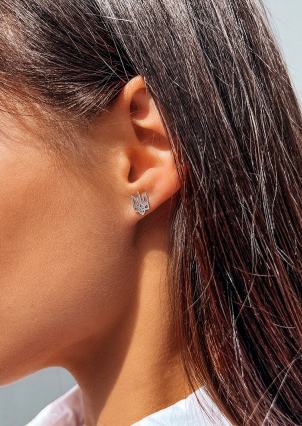 Сережки без вставок Срібло 925° (родій) 025910