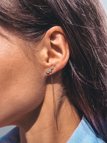 Fianite earrings (AAAA) Gold 585° 001383