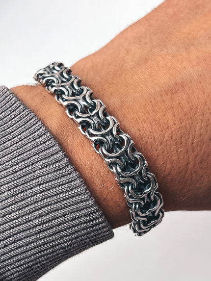 Браслет без вставок Срібло 925° (оксидоване) бр-28-1