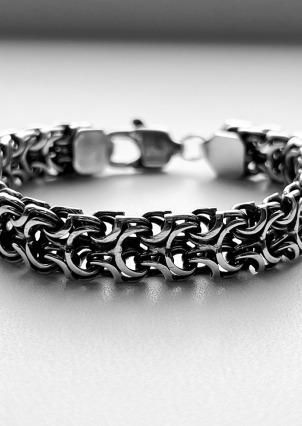 Браслет без вставок Срібло 925° (оксидоване) бр-28-1