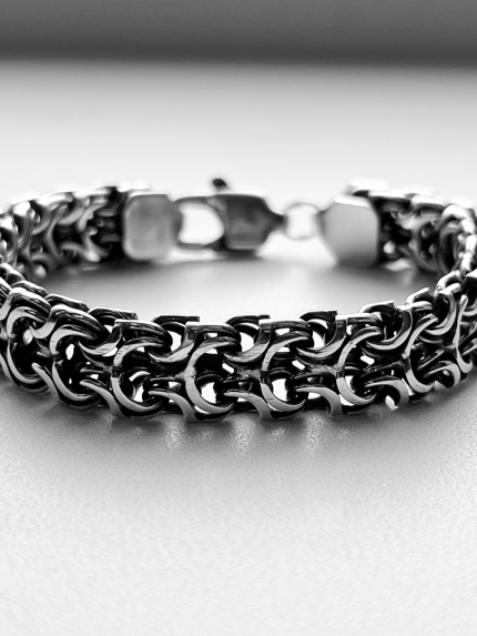 Браслет без вставок Срібло 925° (оксидоване) бр-28-1