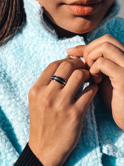 Pierścionek cyrkonia Srebro 925° (pozłacane) EQR2718R6