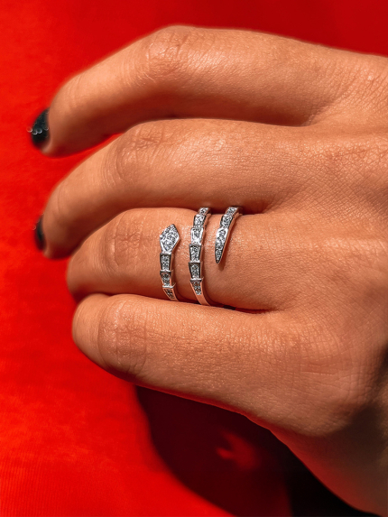 Pierścionek cyrkonia Srebro 925° (rod) 120012