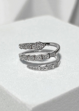 Pierścionek cyrkonia Srebro 925° (rod) 120012