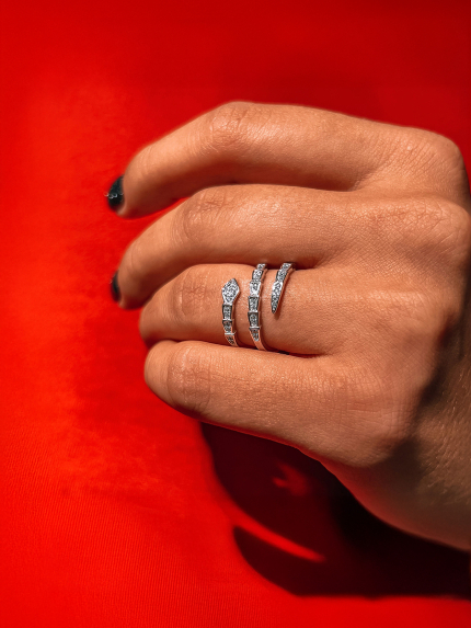 Pierścionek cyrkonia Srebro 925° (rod) 120012