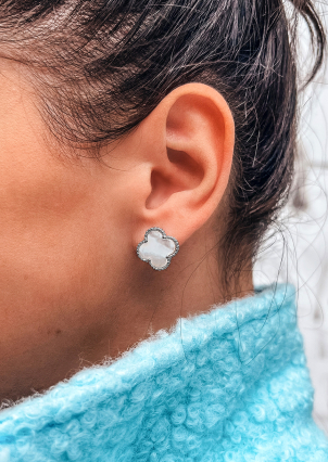 Сережки перламутр Срібло 925° (родій) 520566б