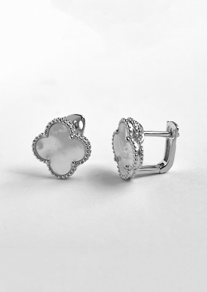 Сережки перламутр Срібло 925° (родій) 520566б