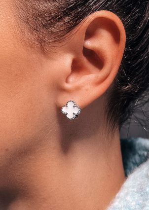 Сережки перламутр Срібло 925° (родій) 9520251б