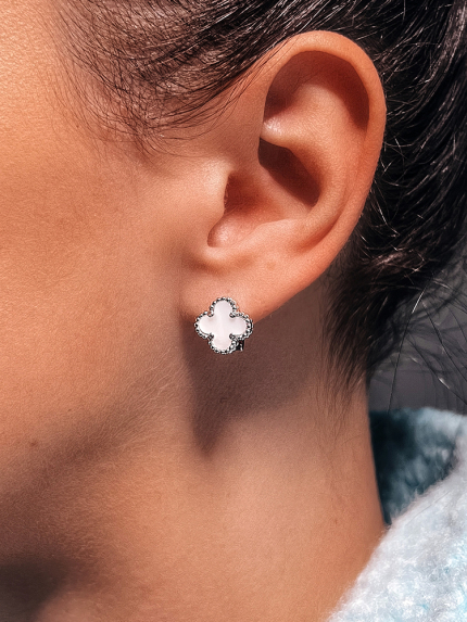 Kolczyki z perełkami Srebro 925° (rod) 9520251b