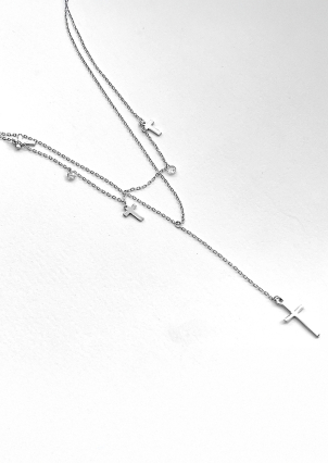 Кольє фіаніт Срібло 925° (родій) 560302