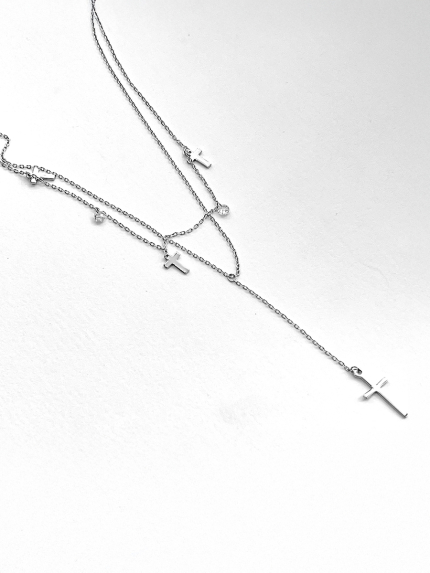 Кольє фіаніт Срібло 925° (родій) 560302