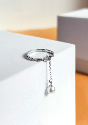 Каблучка перлина Срібло 925° (родій) WSR031