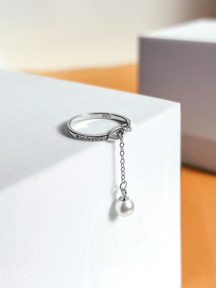 Каблучка перлина Срібло 925° (родій) WSR031