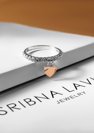 Каблучка фіаніт Срібло 925° золото 375° 054710