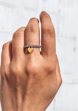 Каблучка фіаніт Срібло 925° золото 375° 054710