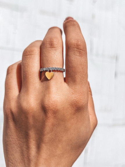 Ring cubic zirconia Silver 925° gold 375° 054710