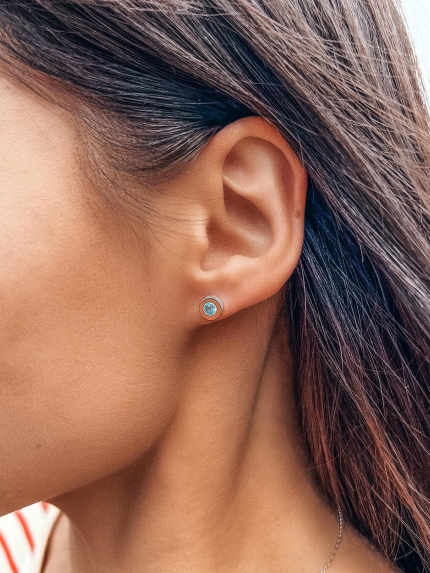 Cyanite earrings Silver 925° gold 375° 080290