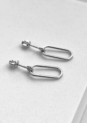 Сережки без вставок Срібло 925° (родій) 123410