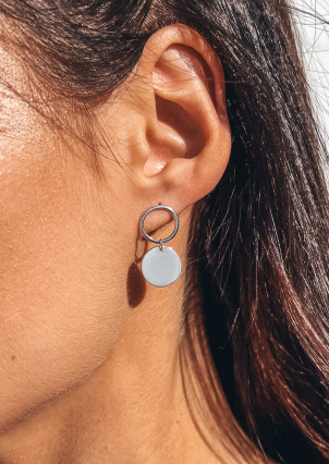 Сережки без вставок Срібло 925° (родій) 104450