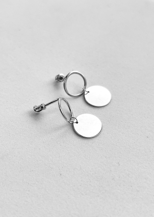 Сережки без вставок Срібло 925° (родій) 104450