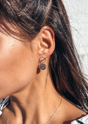 Сережки без вставок Срібло 925° (родій) 104450