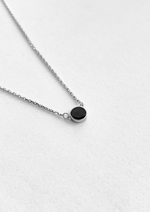 Кольє онікс Срібло 925° (родій) 077240