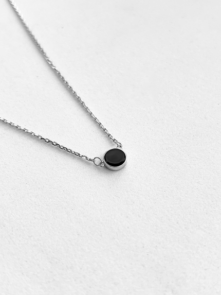 Кольє онікс Срібло 925° (родій) 077240