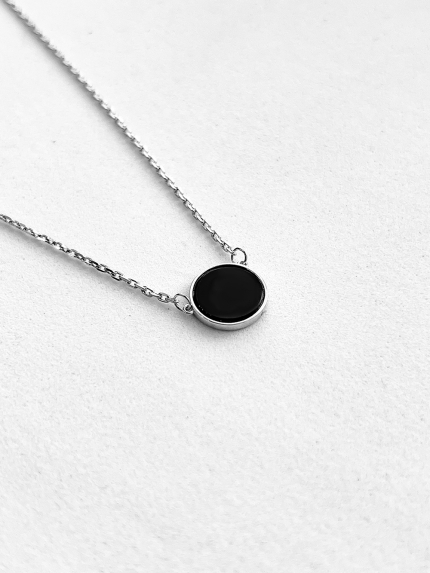 Кольє онікс Срібло 925° (родій) 121845