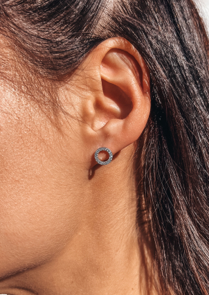 Сережки фіаніт Срібло 925° (родій) 116150