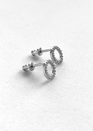 Сережки фіаніт Срібло 925° (родій) 116150