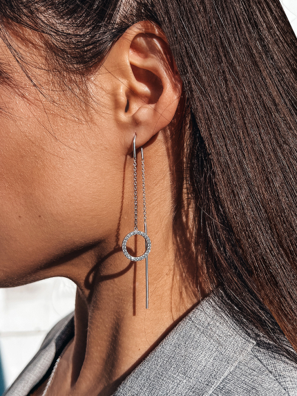 Cyanite earrings Silver 925° (rhodium) 064730