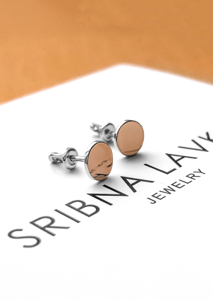 Сережки без вставок Срібло 925° золото 375° 616с