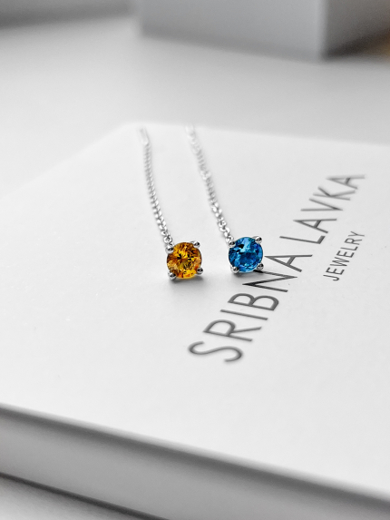 Сережки фіаніт Срібло 925° (родій) 045295