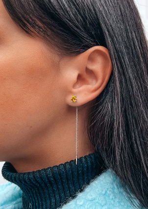 Сережки фіаніт Срібло 925° (родій) 045295