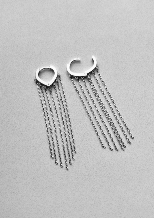 Сережки без вставок Срібло 925° (родій) 116710