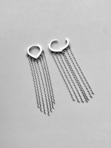 Сережки без вставок Срібло 925° (родій) 116710