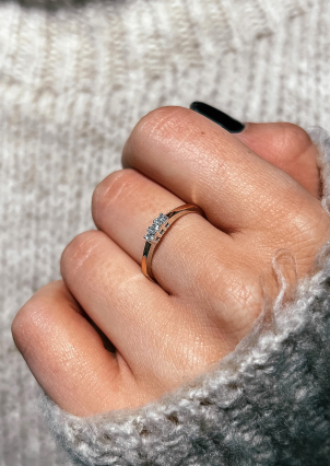 Каблучка фіаніт Срібло 925° золото 375° 022310