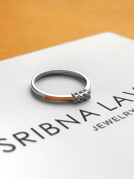 Pierścionek cyrkonia Srebro 925° Złoto 375° 022310