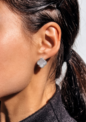 Сережки перламутр Срібло 925° (родій) 520896б