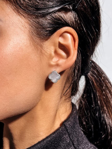 Kolczyki z perełkami Srebro 925° (rod) 520896b