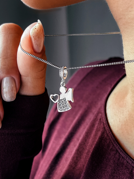 Zawieszka cyrkonia Srebro 925° (rod) 000557