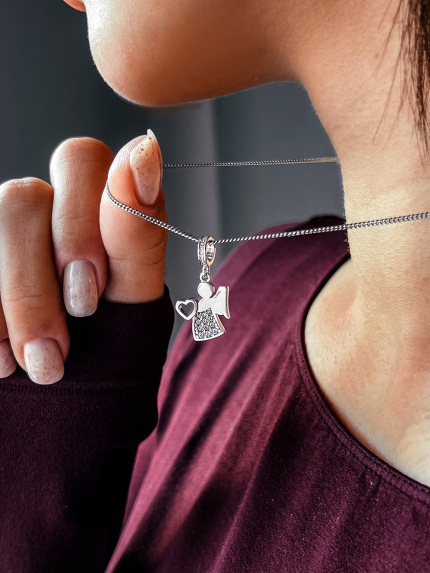 Zawieszka cyrkonia Srebro 925° (rod) 000557