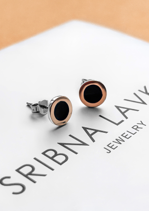 Сережки емаль Срібло 925° золото 375° 001287