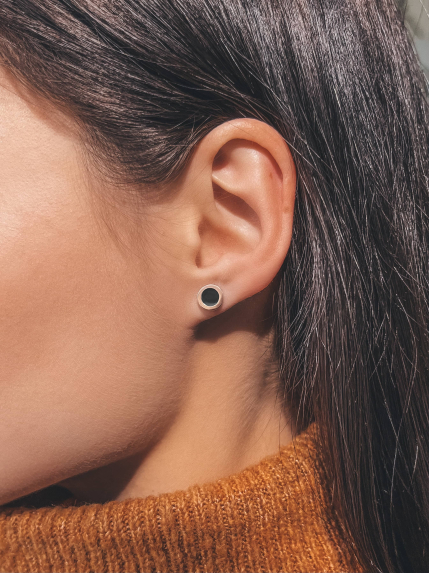 Enamel earrings Silver 925° gold 375° 001287