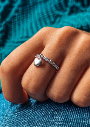 Каблучка фіаніт Срібло 925° (родій) 069810