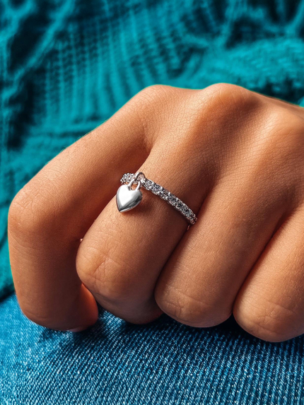 Каблучка фіаніт Срібло 925° (родій) 069810