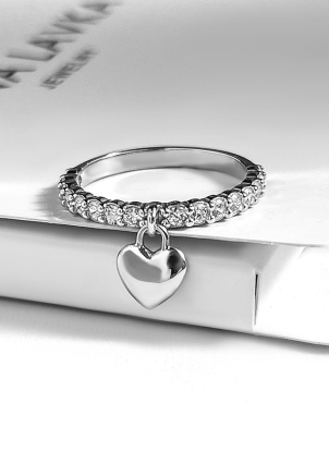 Каблучка фіаніт Срібло 925° (родій) 069810